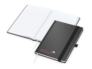 Business-Notizbücher - fest gebunden Vision-Book White A5 bestseller, schwarz Siebdruck-Digital