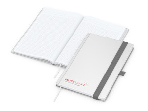 Business-Notizbücher - fest gebunden Vision-Book White A5 bestseller, weiß Siebdruck-Digital