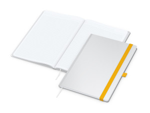 Business-Notizbücher - fest gebunden Match-Book Creme A5 bestseller, gloss-individuell