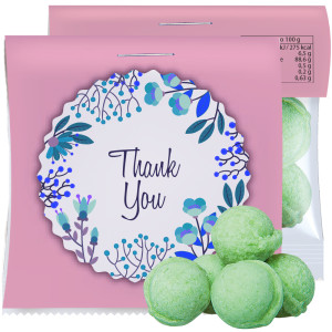 Waldmeister-Brause Bonbons, ca. 7g, Express Mini-Tüte mit Werbereiter