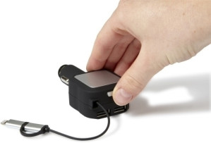 USB-KFZ-Ladestecker 'Square' aus Kunststoff