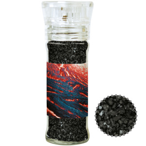Gewürzmischung Black Lava Salz, ca. 80g, transparente Gewürzmühle