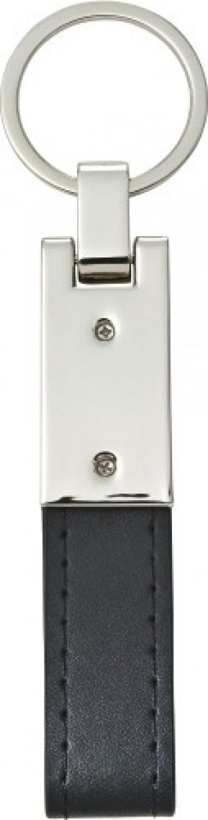 Schlüsselanhänger 'Design' mit Stahlplatte und Kunsstofflasche