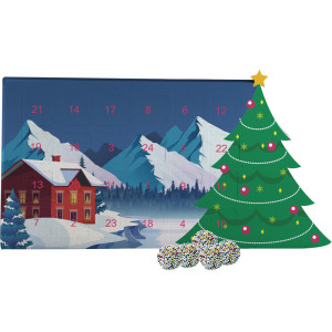 Bunte Schokotaler, ca. 40g, Adventskalender Mini Weihnachtsbaum