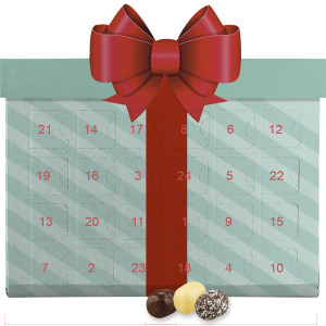 Schokolierte Kokoswürfel-Mix, ca. 80g, Adventskalender Mini Geschenk