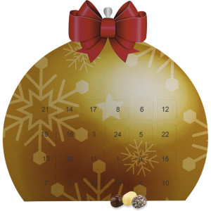 Schokolierte Kokoswürfel-Mix, ca. 80g, Adventskalender Mini Chrsitbaumkugel