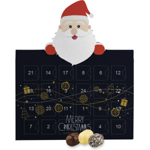 Schokolierte Kokoswürfel-Mix, ca. 80g, Adventskalender Mini Weihnachtsmann