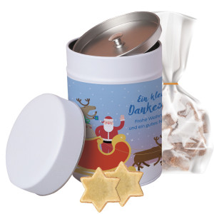 Bio Zimtsterne, ca. 100g, kompostierbarer Beutel in Metalldose Maxi