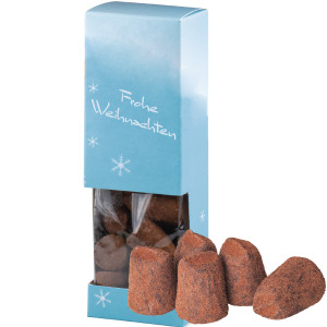 Kakao Trüffel Konfekt, ca. 120g, Faltschachtel mit Sichtfenster