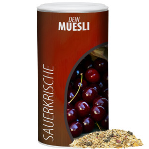 Bio Müsli Sauerkirsche, ca. 150g, Pappdose Medium