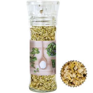 Bio Gewürzmischung Kräutersalz, ca. 50g, transparente Gewürzmühle