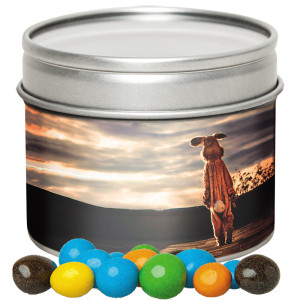 Bunte Schoko Erdnüsse, ca. 70g, Metalldose mit Sichtfenster