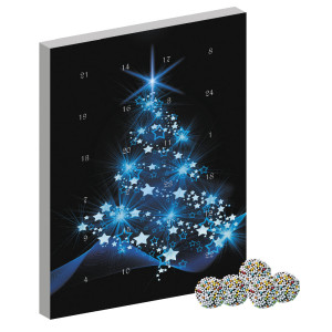 Bunte Schokotaler, ca. 40g, Adventskalender Mini Hochformat