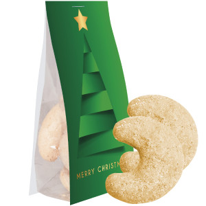 Vanillekipferl, ca. 35g, Express Blockbodenbeutel mit Werbereiter