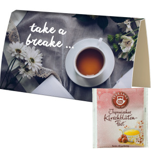 Beuteltee Japanisches Kirschblüten-Fest, ca. 1,5g, Werbekarte gefaltet