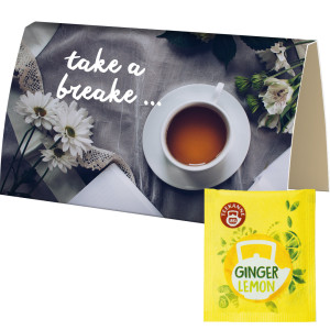 Bio Beuteltee Ginger Lemon, ca. 1,8g, Werbekarte gefaltet