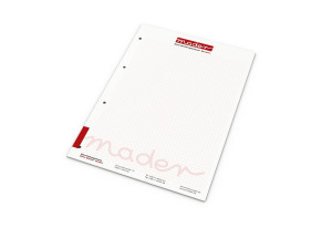 Print-Werbemittel Schreibblock A4 recycling, 25 Blatt mit 4-fach Abheftlochung 