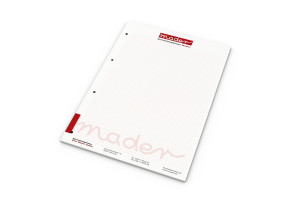 Print-Werbemittel Schreibblock A4 recycling, 50 Blatt mit 4-fach Abheftlochung 