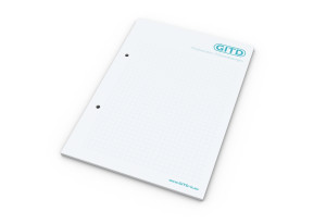 Print-Werbemittel Schreibblock A5 bestseller, 50 Blatt mit 2-fach Abheftlochung 