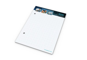 Print-Werbemittel Schreibblock A6 bestseller, 25 Blatt mit 2-fach Abheftlochung