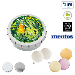 SUPER-MINI-Drück-mich-Dose mit mentos, 22g
