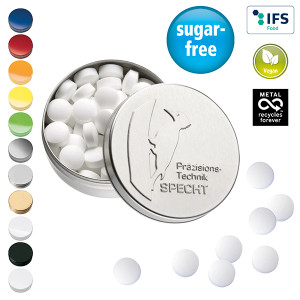 XS-Prägedose mit Stevia*-Pfefferminzpastillen, 18g