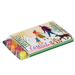 Werbeschuber für Kleinster (Advents-)Kalender der Welt mit Pulmoll Pastillen oder SKITTLES®