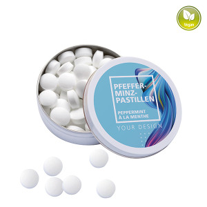 XS-Taschendose mit Pfefferminzpastillen - kleine Menge