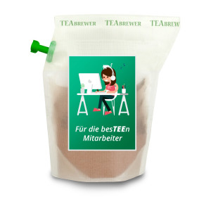 Geschenkartikel / Präsentartikel: Tee-Brühbeutel, Für die besTEEn Mitarbeiter, Tasty Berry, wiederverwendbar