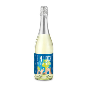 Ein Hoch auf Ihren Einsatz - Sekt Cuvée - Flasche klar, 0.75 l