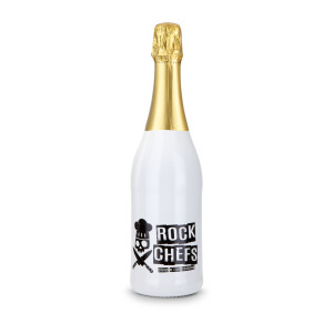 Sekt Cuvée - Flasche weiß-lackiert, 0,75 l