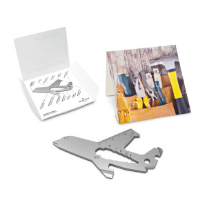 Geschenkartikel: ROMINOX® Key Tool Airplane / Flugzeug (18 Funktionen) im Motiv-Mäppchen Werkzeug