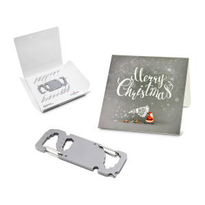 Geschenkartikel: ROMINOX® Key Tool Link (20 Funktionen) im Motiv-Mäppchen Merry Christmas