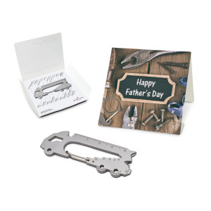 Geschenkartikel: ROMINOX® Key Tool / Multifunktionswerkzeug im Motiv-Mäppchen Happy Father's Day