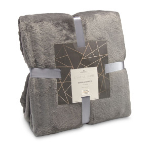 Superflauschdecke grau - 150 x 200 cm, 320 g/m²