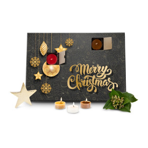 Geschenkset / Präsenteset: Duftkerzen Adventskalender Merry Christmas
