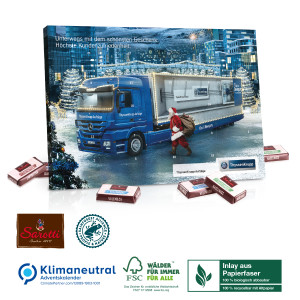 Tisch-Adventskalender Sarotti Business Exklusiv Organic, Klimaneutral, FSC®, Inlay aus Papierfaser