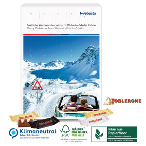 Adventskalender mit TOBLERONE, Klimaneutral, FSC®, Inlay aus Papierfaser