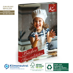 Adventskalender Universal, Klimaneutral, FSC®, Innen- und Außenteil zu 100% aus Karton