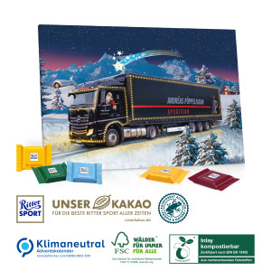 Tisch-Adventskalender Ritter SPORT, Klimaneutral, FSC®, Inlay kompostierbar