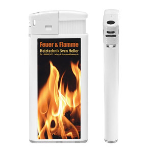 Elektronik-Feuerzeug flach - große Druckfläche
