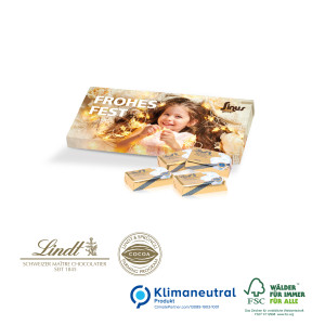 Lindt Schokotäfelchen in Präsentbox, mit Schoko-Einlage, Klimaneutral, FSC®