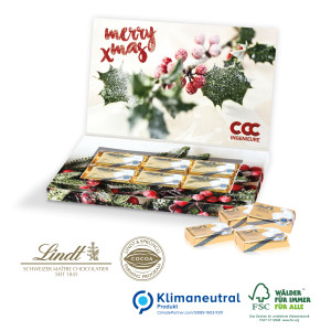 Lindt Schokotäfelchen in Präsentbox Business, Klimaneutral, FSC®