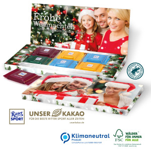 Ritter SPORT Schokotäfelchen in Präsentbox Business, Klimaneutral, FSC®