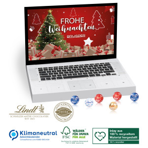 Tisch-Adventskalender Lindt Gourmet Edition Laptop, Klimaneutral, FSC®, Inlay kompostierbar