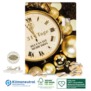 Adventskalender Lindt mit 31 Türchen, Klimaneutral, FSC®, Inlay aus 100% recyceltem Material