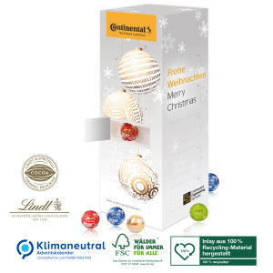 Adventskalender Lindt Turm, Klimaneutral, FSC®, Inlay aus 100% recyceltem Material