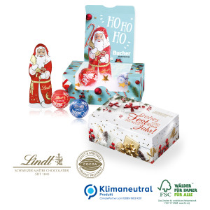 Lindt Weihnachtsmann im Schnee, Klimaneutral, FSC®