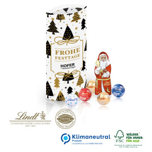 Kissenverpackung mit Lindt Schokolade, Klimaneutral, FSC®