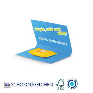 Express Werbekarte Ritter SPORT Schokotäfelchen Knusperflakes